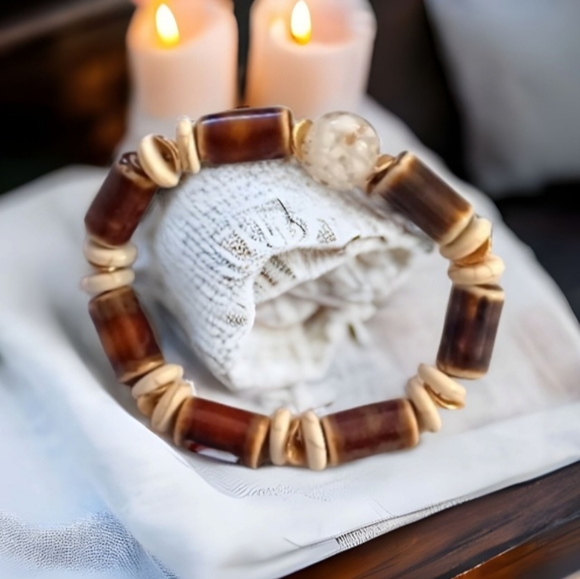 Earth tone beaded Bracelet - Picture 5 of 9